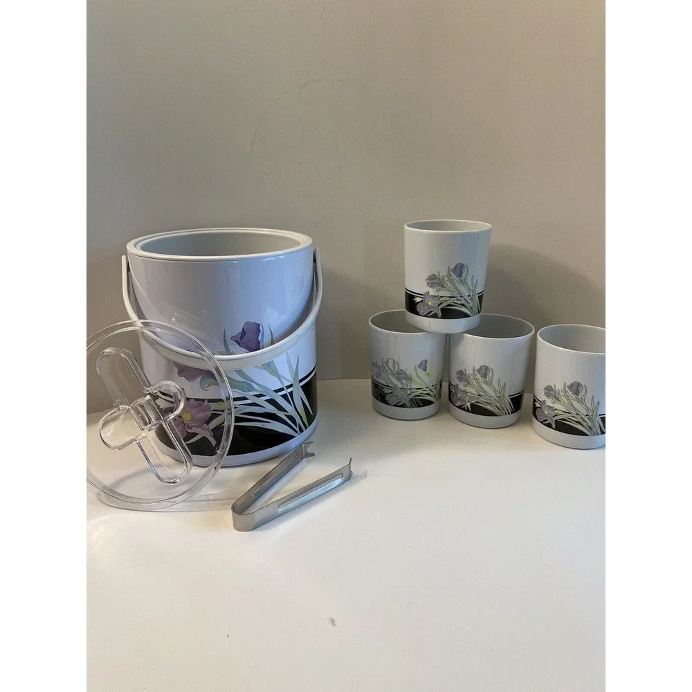 Vintage 80's Style Phoenix Ice‎ Bucket And Cups